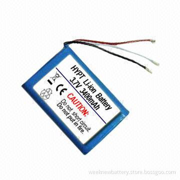 1S2P Li-ion Battery Pack, Rechargeable Type with 3.7V/3,400mAh Capacity